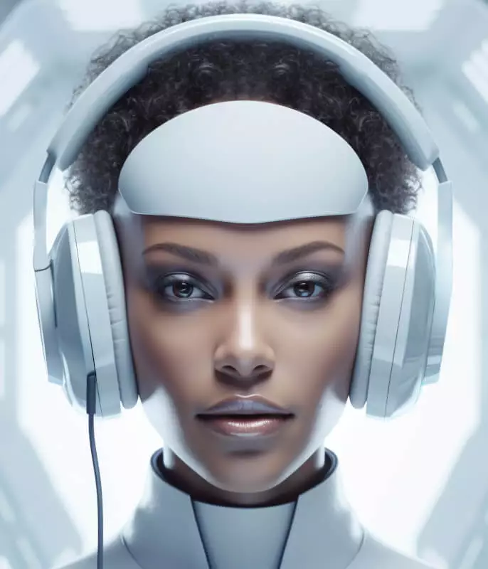 Chat com IA - Retrato de Mulher Futurista